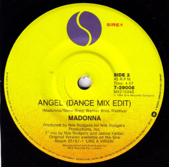 Madonna : Angel (7", Single)