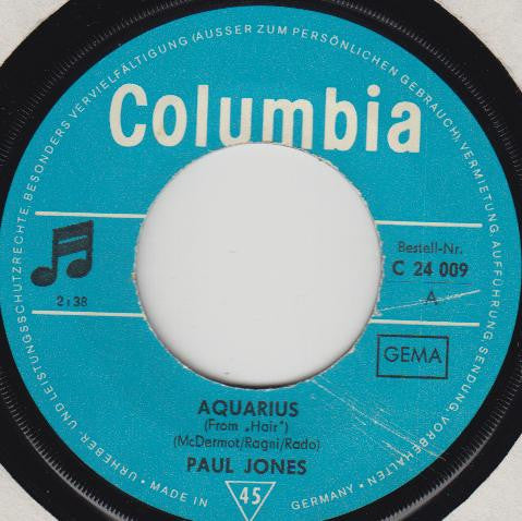Paul Jones : Aquarius / Pisces (7", Single)