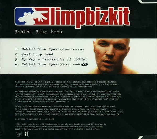 Limp Bizkit : Behind Blue Eyes (CD, Maxi, Enh)