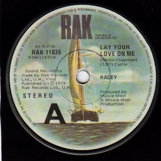 Racey : Lay Your Love On Me (7&quot;)