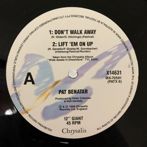 Pat Benatar : Don't Walk Away (12", Single, Ltd)