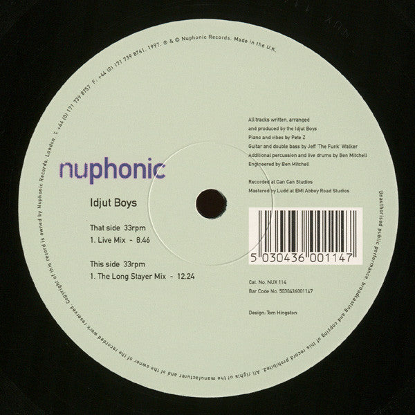 Idjut Boys : Roll Over And Snore (12")