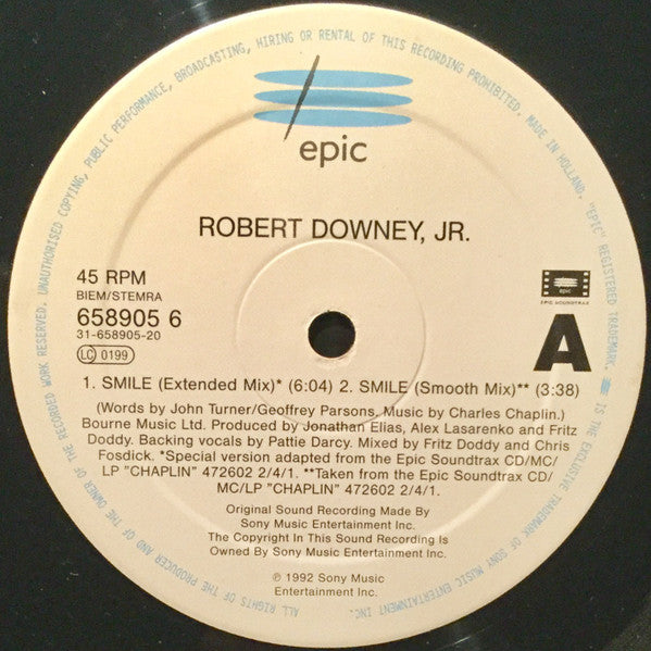Robert Downey Jr. : Smile (12", Maxi)