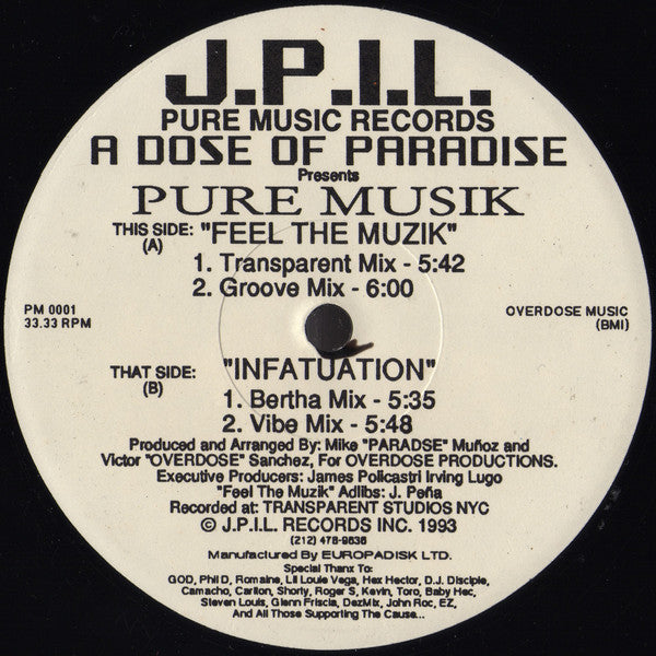 A Dose Of Paradise : Pure Musik (12")