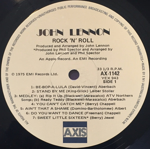 John Lennon : Rock 'N' Roll (LP, Album, RE)