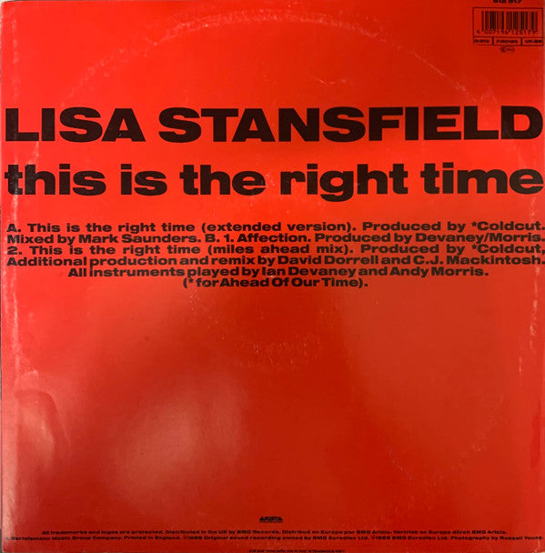 Lisa Stansfield : This Is The Right Time (12", Single)