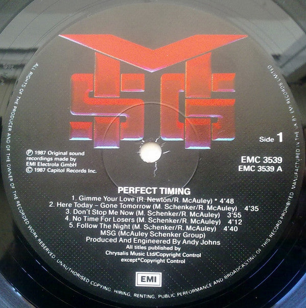 McAuley Schenker Group : Perfect Timing (LP, Album)