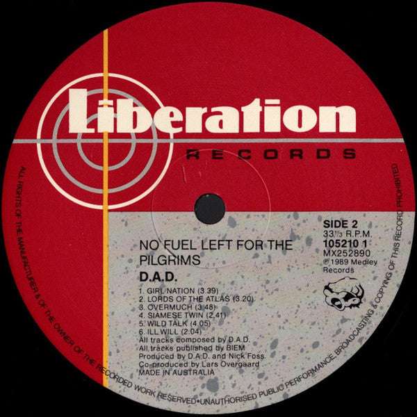 D-A-D : No Fuel Left For The Pilgrims (LP, Album)