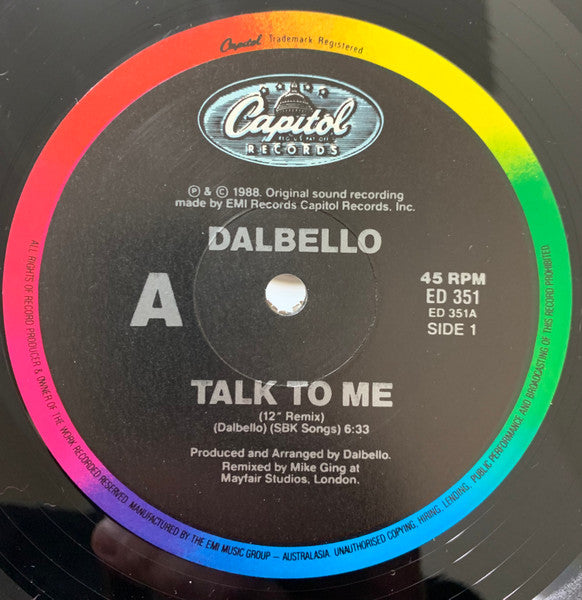 Lisa Dal Bello : Talk To Me (12", Single)