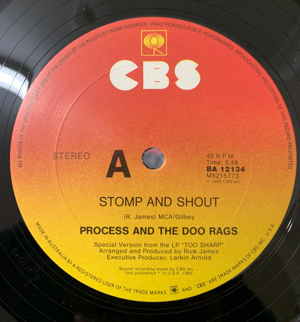 Process And The Doo Rags : Stomp And Shout (12", Single)