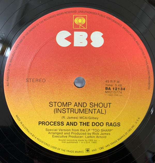 Process And The Doo Rags : Stomp And Shout (12", Single)