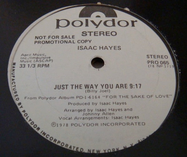Isaac Hayes : Just The Way You Are (12", Single, Promo)