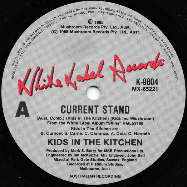 Kids In The Kitchen : Current Stand (7&quot;, Single)