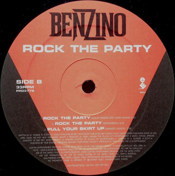 Benzino : Rock The Party (12", Promo)