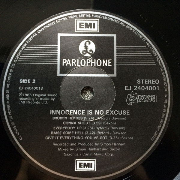 Saxon : Innocence Is No Excuse (LP, Album)
