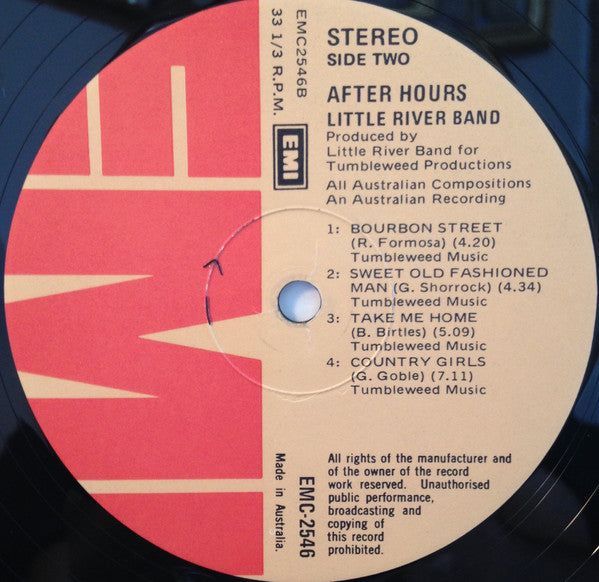 Little River Band : After Hours (LP, Album)