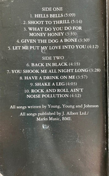 AC/DC : Back In Black (Cass, Album)