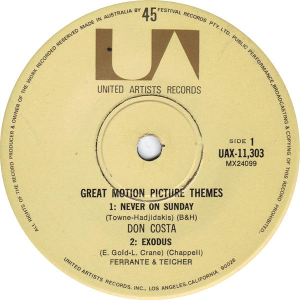 Various : Great Motion Picture Themes (7", EP, Mono)