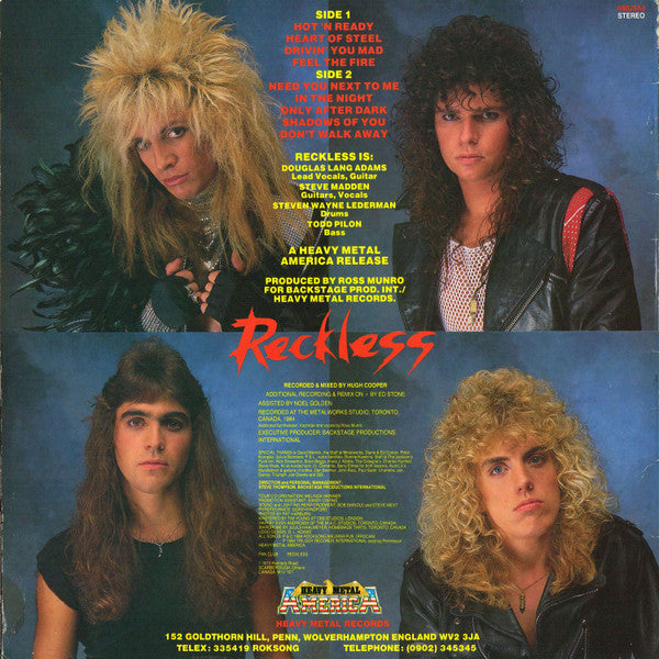 Reckless (8) : Heart Of Steel (LP, Album)