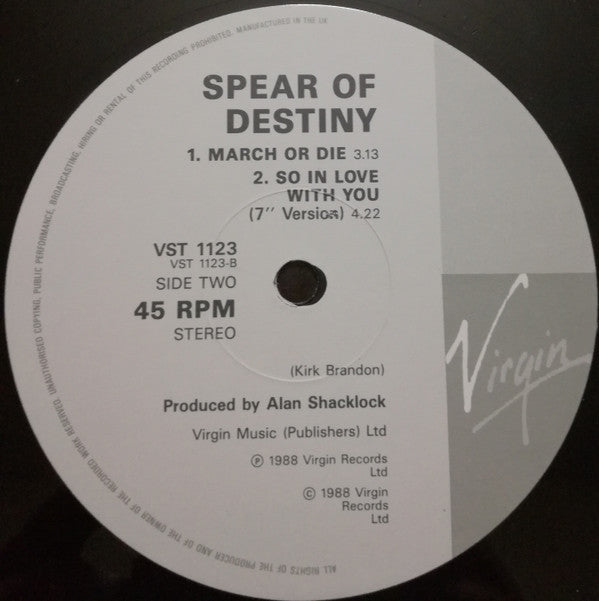 Spear Of Destiny : So In Love With You (12")