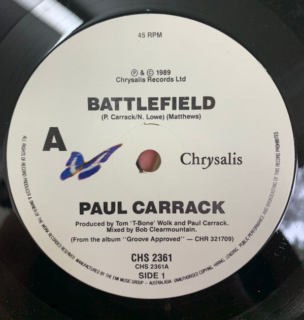 Paul Carrack : Battlefield (7", Single)