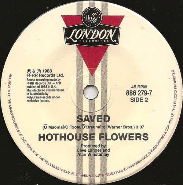 Hothouse Flowers : Don't Go (7", Single)