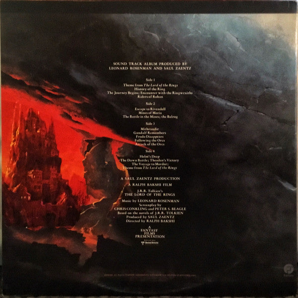 Leonard Rosenman : The Lord Of The Rings (2xLP, Album, Gat)