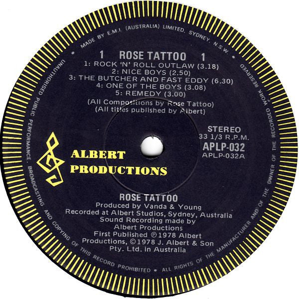 Rose Tattoo : Rose Tattoo (LP, Album, Gat)