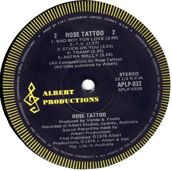 Rose Tattoo : Rose Tattoo (LP, Album, Gat)