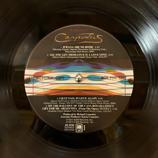 Carpenters : Passage (LP, Album, Promo, RE, Mon)