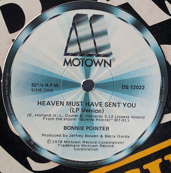 Bonnie Pointer : Heaven Must Have Sent You (12&quot;)