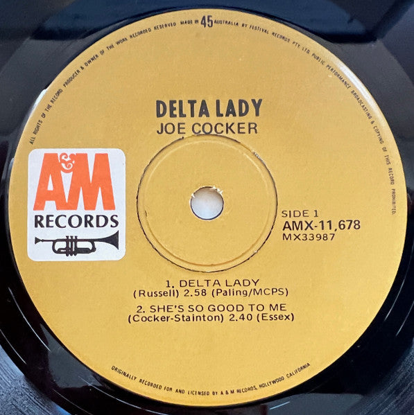 Joe Cocker : Delta Lady (7", EP, Mono, RE)