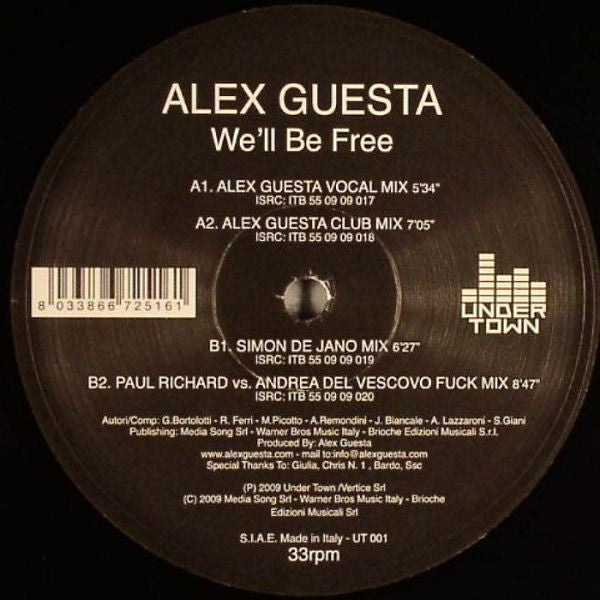 Alex Guesta : We&#39;ll Be Free (12&quot;)