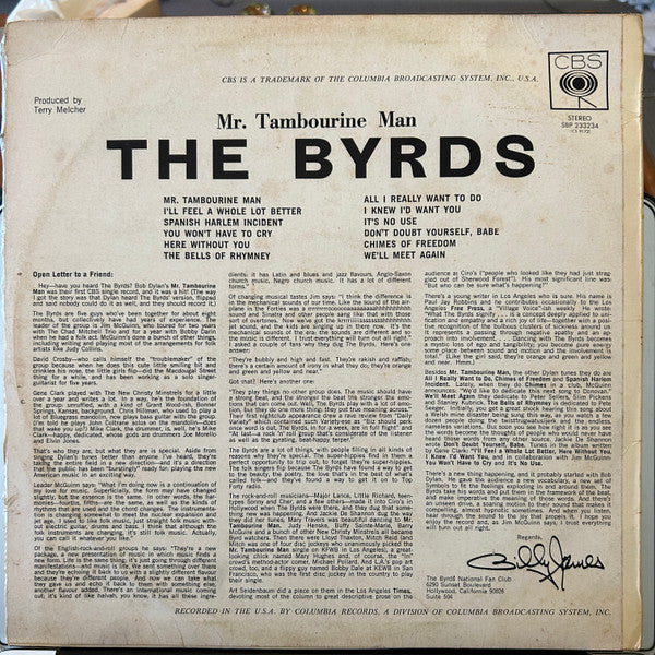 The Byrds : Mr. Tambourine Man (LP, Album)