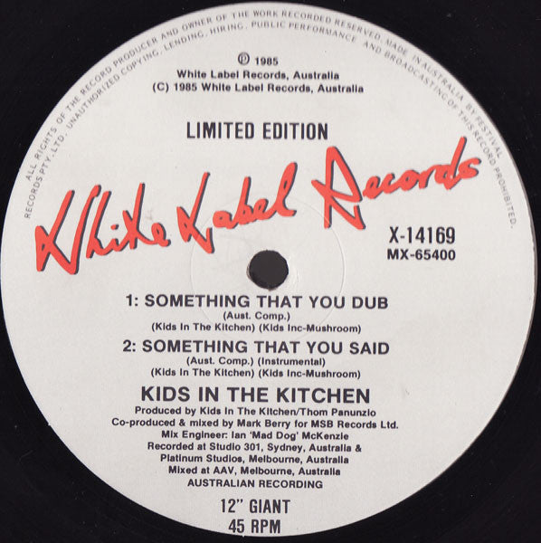 Kids In The Kitchen : Something That You Said (12", Ltd, Gat)