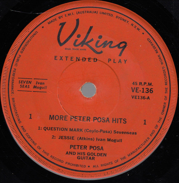 Peter Posa : More Peter Posa Hits (7", EP, RP)
