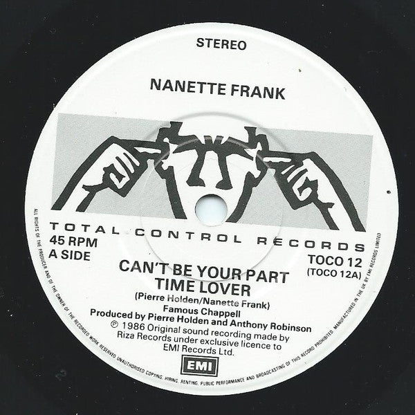 Nanette Frank : Can't Be Your Part Time Lover (7", Single)