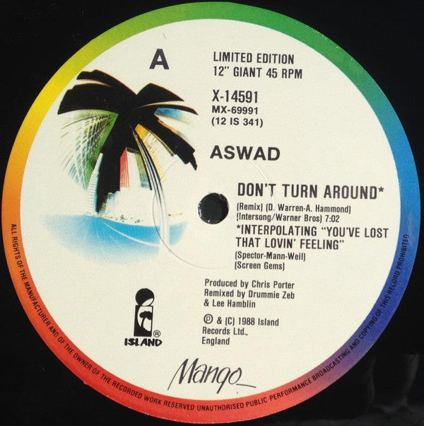 Aswad : Don't Turn Around (12", Single, Ltd)