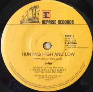 a-ha : Hunting High And Low (7", Single)