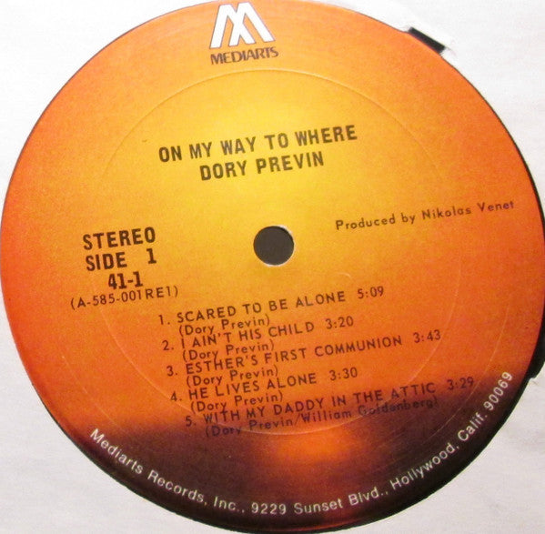 Dory Previn : On My Way To Where (LP, Album)