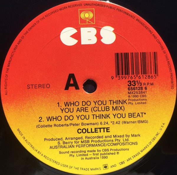 Collette : Who Do You Think You Are (12", Single)