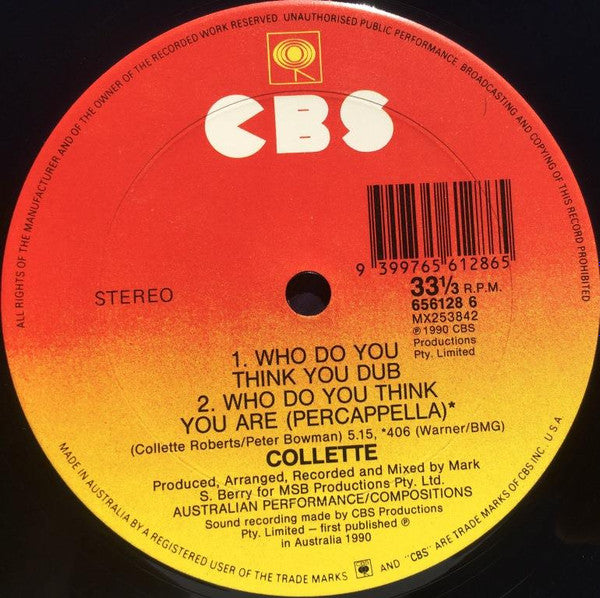 Collette : Who Do You Think You Are (12", Single)