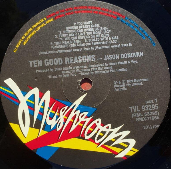 Jason Donovan : Ten Good Reasons (LP, Album)