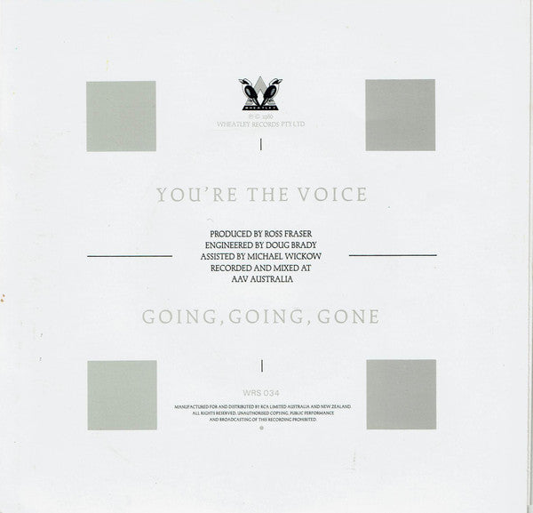 John Farnham : You're The Voice (7", Single)