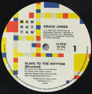 Grace Jones : Slave To The Rhythm (12")