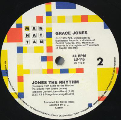 Grace Jones : Slave To The Rhythm (12")
