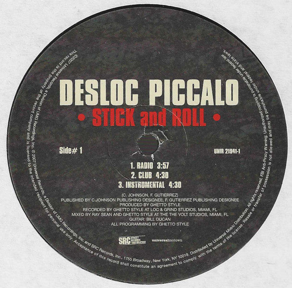 Desloc Piccalo : Stick And Roll (12")