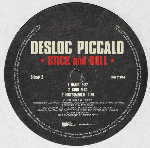 Desloc Piccalo : Stick And Roll (12")
