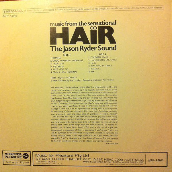 The Jason Ryder Sound : Music From The Sensational Hair (LP, Album)