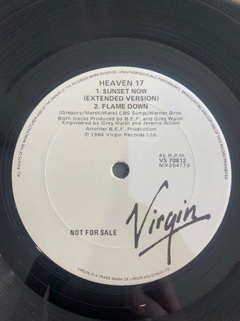 Heaven 17 : Sunset Now (12", Single, Promo)